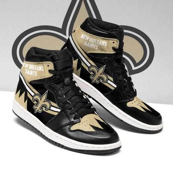 Men's New Orleans Saints AJ High Top Leather Sneakers 003